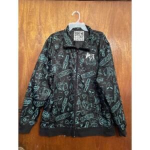 Snowboarding All Over Print Windbreaker Black Fast Boarding Large